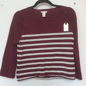 Forever 21 Brick/Heather Grey Sweater Crop Top